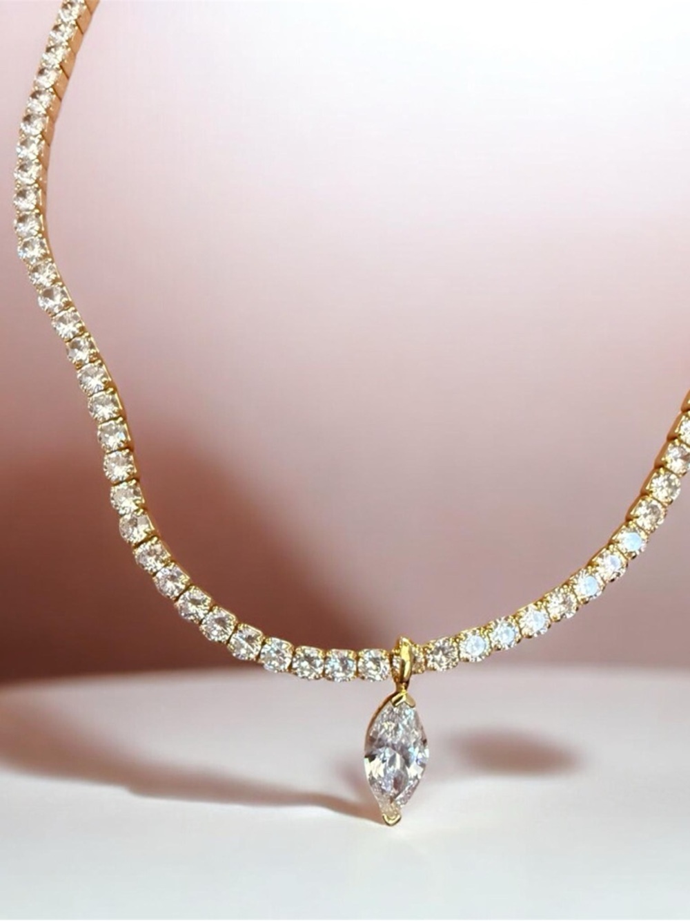 CZ Marquise Pendant Tennis Choker